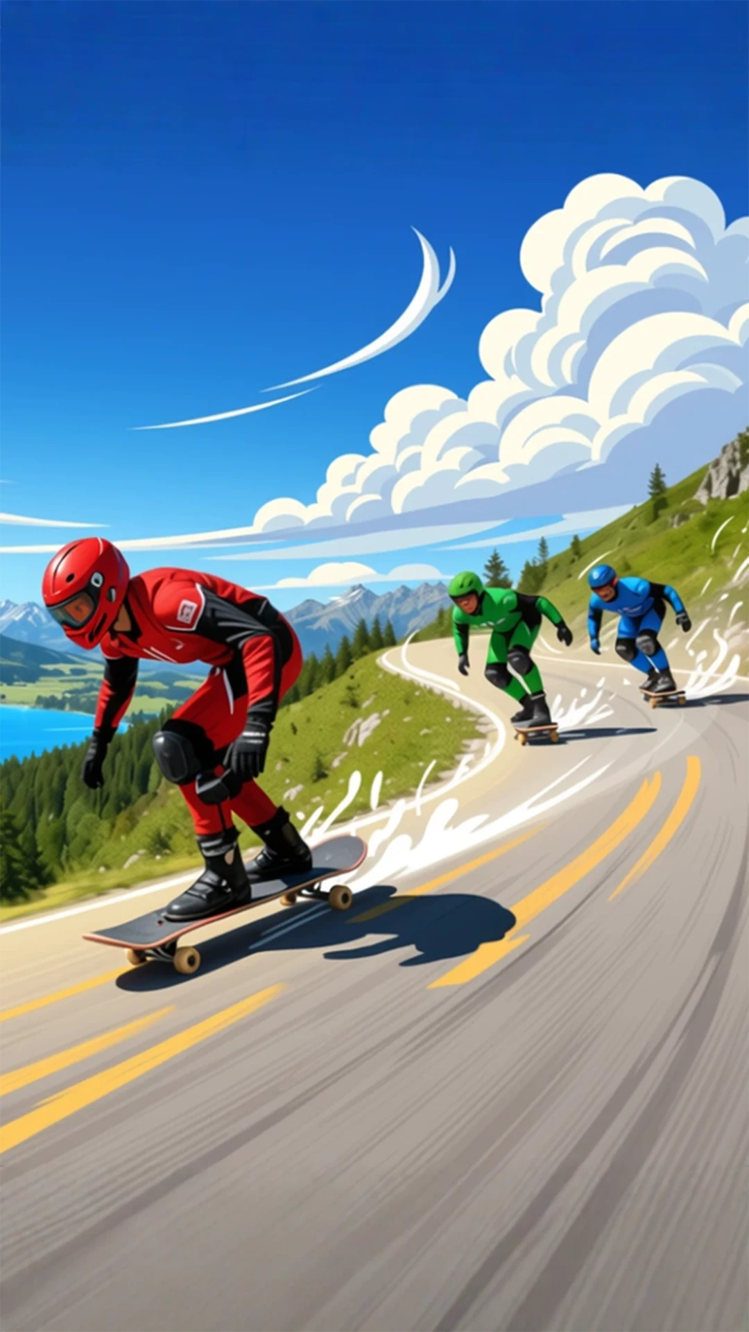 Downhill Racing: Skate Race 3D screenshot